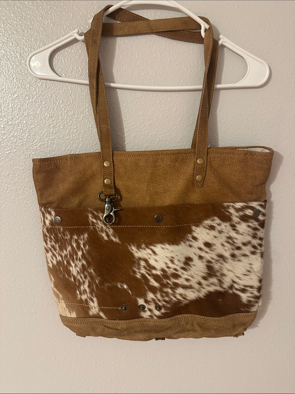 Women's Brown Cowhide Myra Tote Bag/Purse